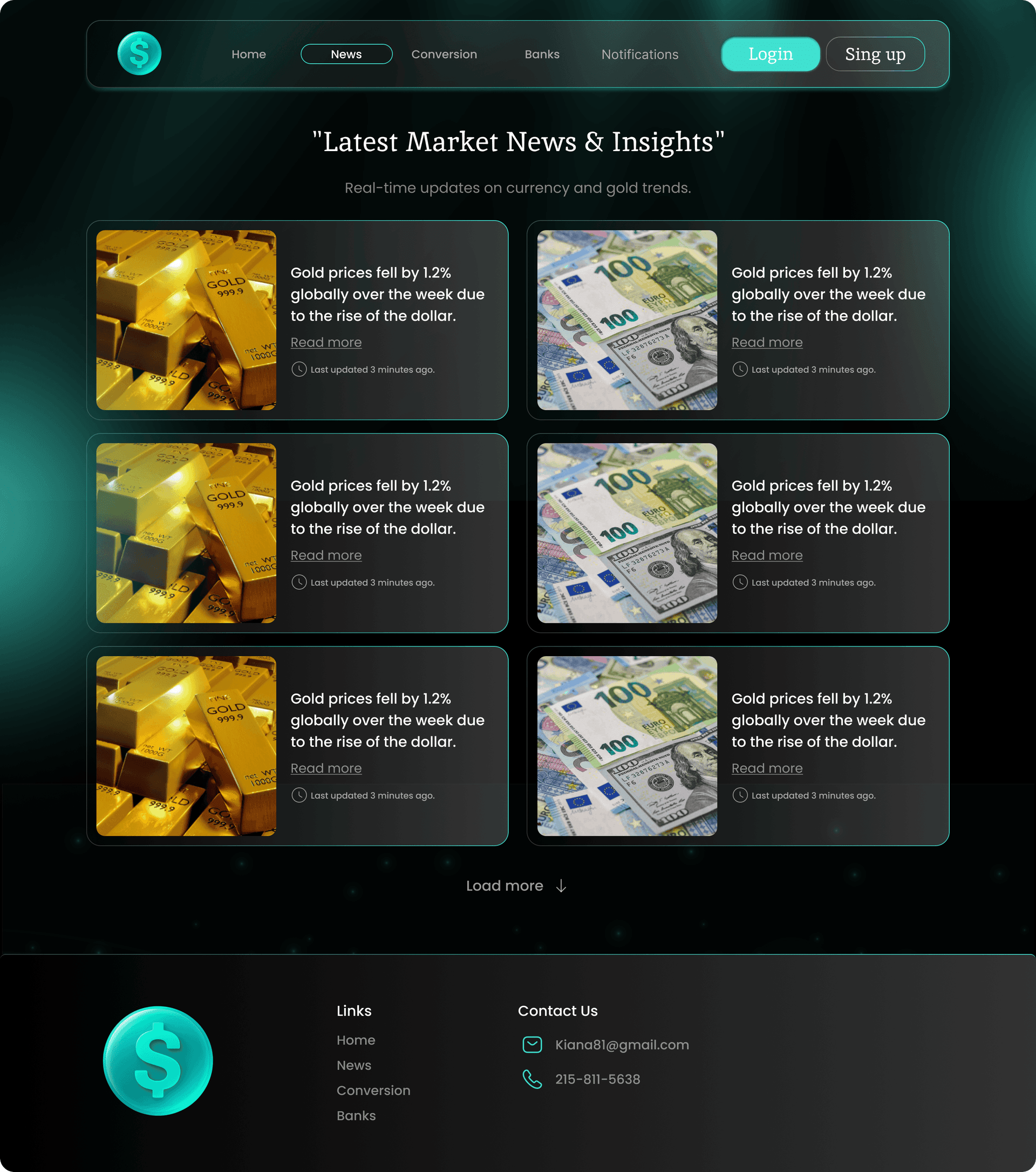 InstaPrice – Currency & Gold Prices Platform Website 4