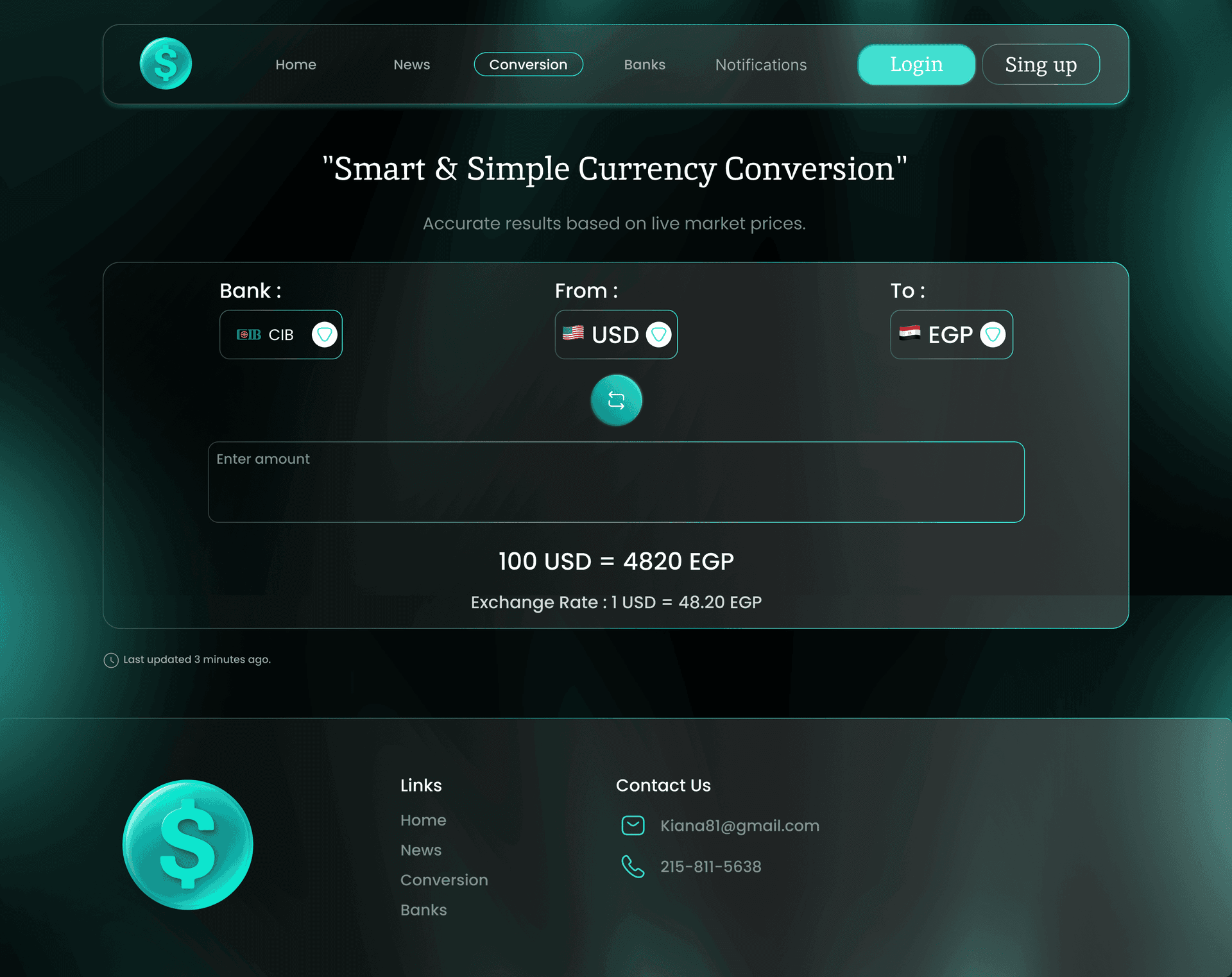 InstaPrice – Currency & Gold Prices Platform Website 3