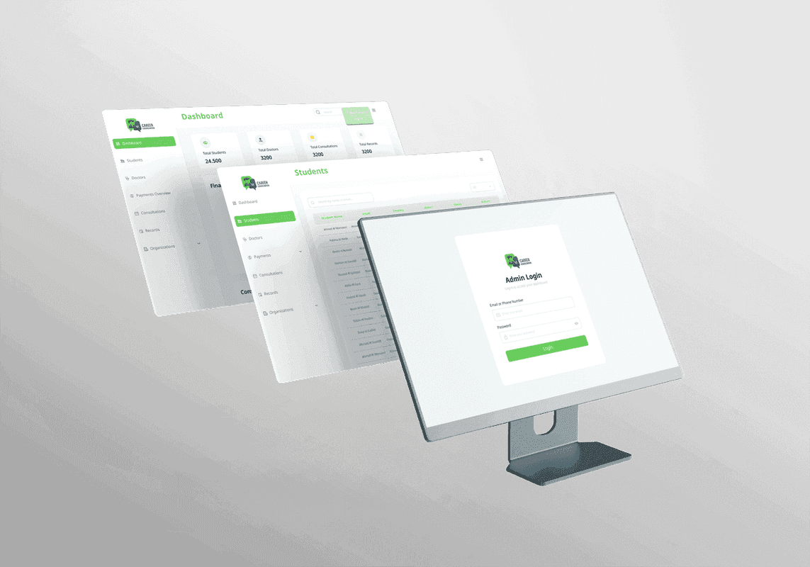 كارير - استشارات الأطباء الجدد - لوحة التحكم الرئيسية